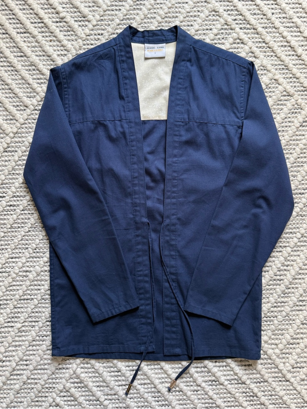 AKASHI-KAMA Noragi Jacket - Organic Navy, Size Small - Chore Coat - Blazer - USA